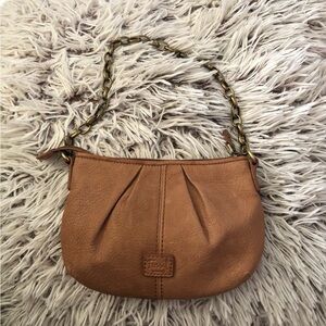Fossil Brown Leather Mini Bag